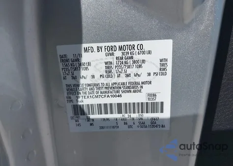 2012 Ford F-150 Xlt from USA, damaged, VIN 1FTEX1CM7CFA10046